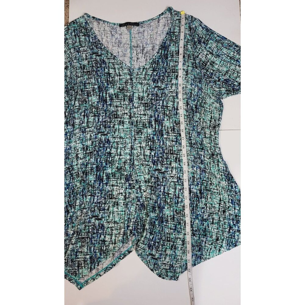 Rose & Olive Womens 3/4 Sleeve Tunic Blue Black White Size 3X - Picture 5 of 7